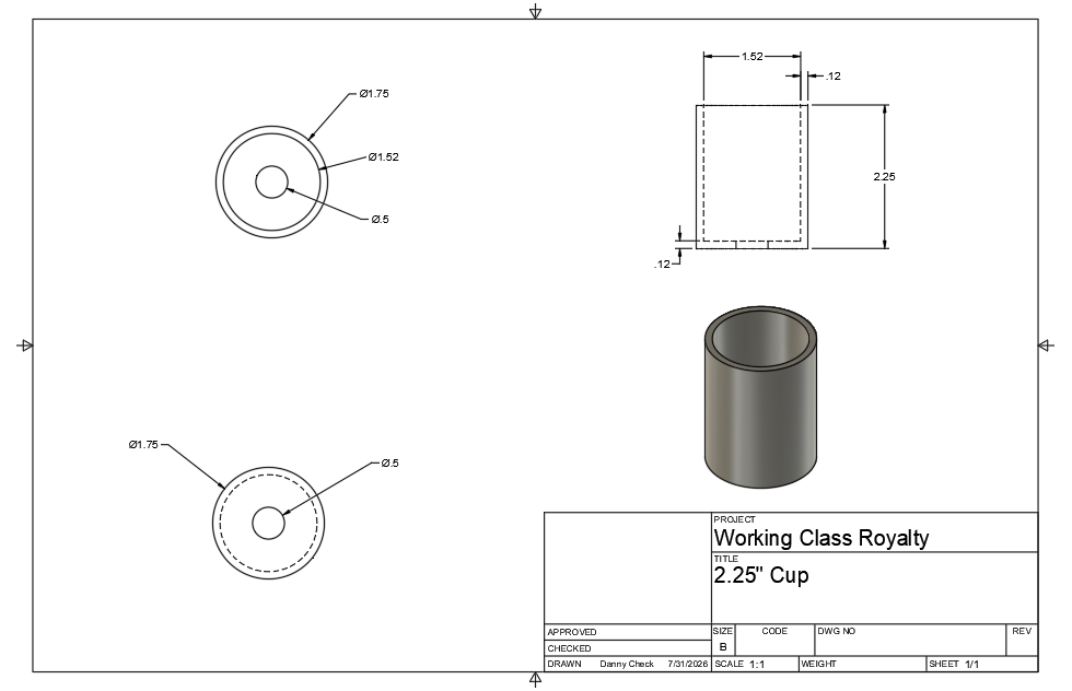 Billet Steel Mounting Cups 2.25" Tall