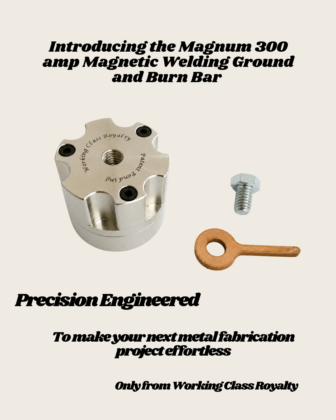 Magnum 300 Magnetic Weld Ground w/ Burn Bar